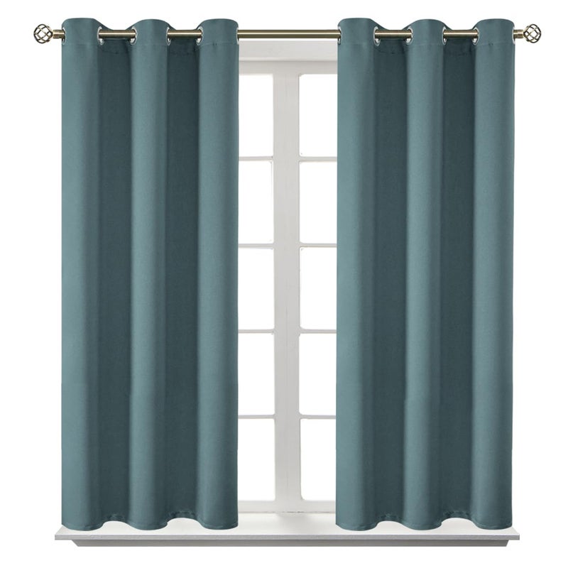 BGment Room Darkening Curtains 45 Inches Long - Grommet Thermal Insulated Drapes Window Treatment Curtains for Bedroom, 2 Panels, 38 x 45 Inch, Stone Blue - Image 1