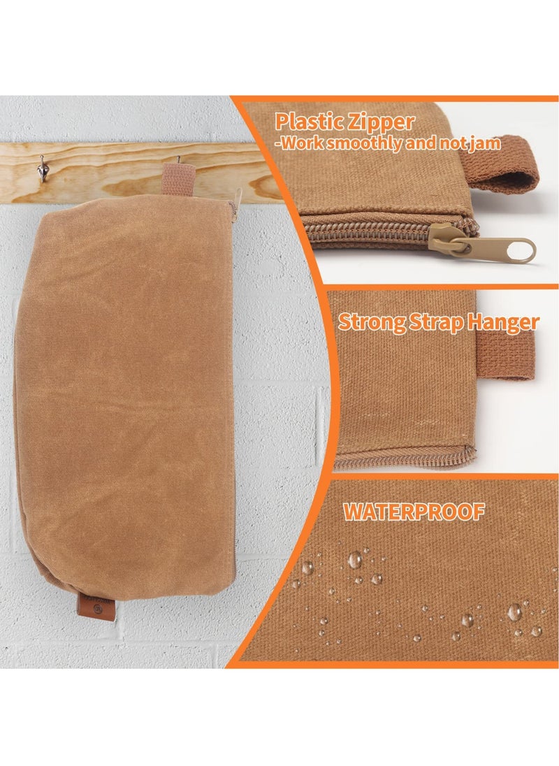 Excefore - EXCEFORE 3 Pack Canvas Zipper Pouch, Multipurpose Water Resistant Storage Pouches, Heavy Duty 16OZ Waxed Canvas Mini Zipper Bag Pouch, for Travel DIY Craft School, three sizes - Image 1