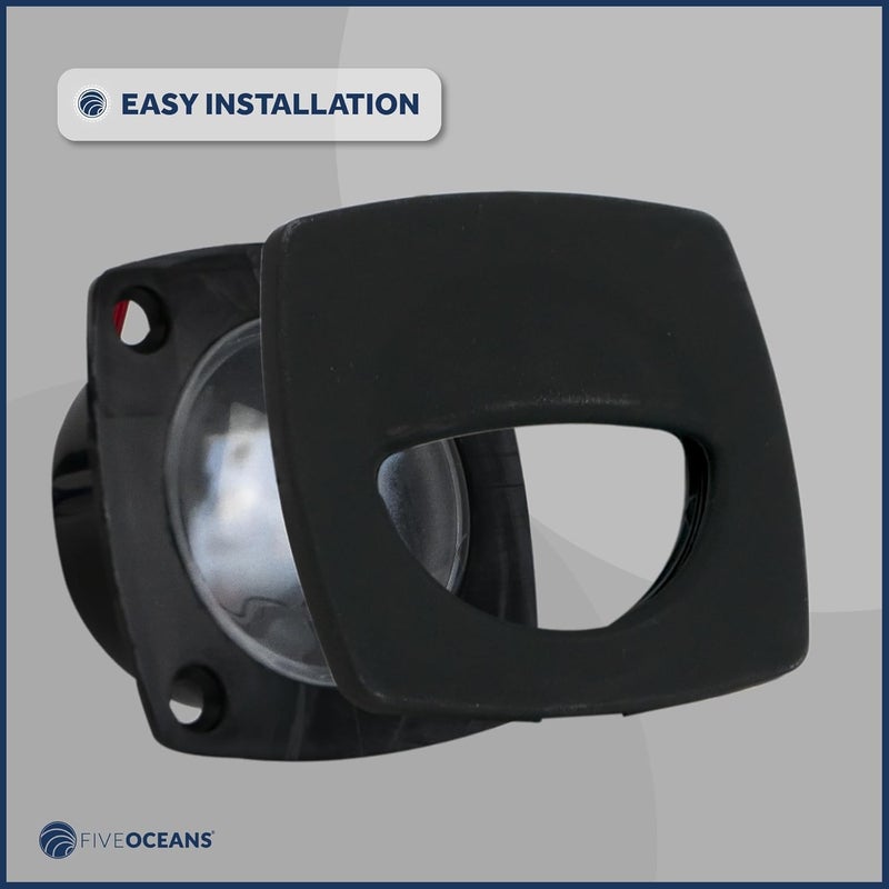 Five Oceans 2-1/4-Inch Square Companion Light, Cool White LED, Black Housing, Marine Courtesy Lights for Interior, Deck, Cockpit, Pontoon, Bass Boat, Yacht, Sailboat, RVs, Caravan - FO2313 - Image 4