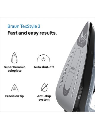 مكواة بخار تكستايل 3 270 ml 2400 W SI3055BK أسود - view 4
