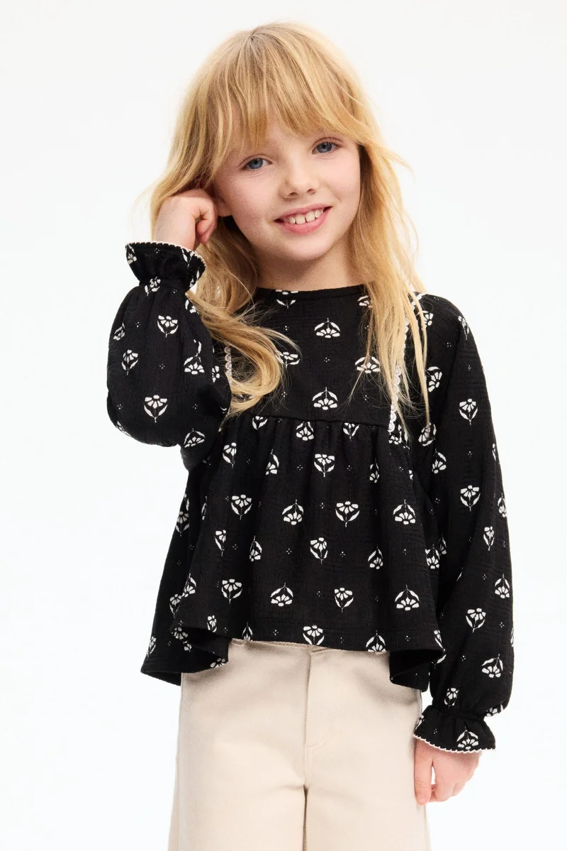 H&M Textured jersey blouse