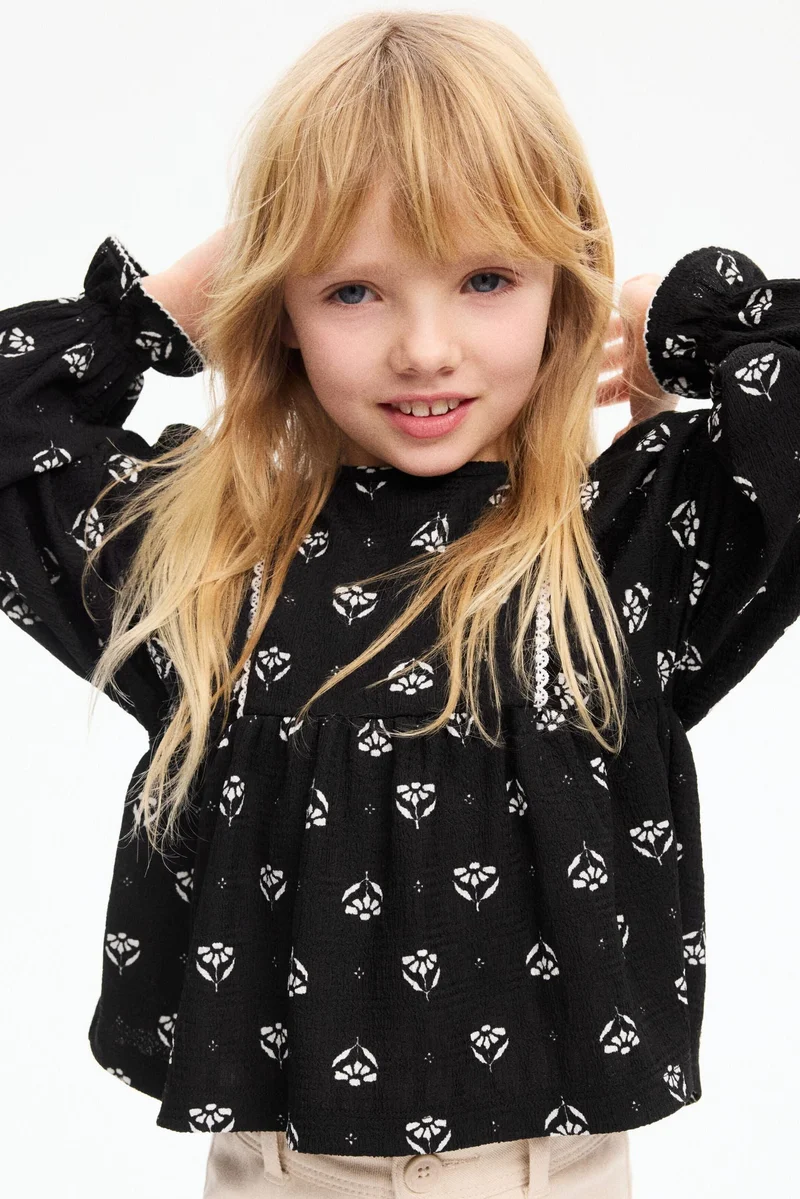 H&M Textured jersey blouse