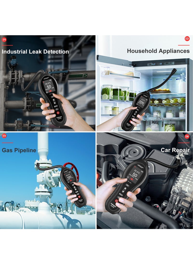 NOYAFA Halogen Gas Detector Air Condition Refrigerant Leak Detector 0-1000ppm Halogen Freon Leak Detector HVAC CFCs HCFCs HFCS R12 R22 R134a R410a with 25cm Probe High Sensitivity 3 Alarm Types  - Image 5