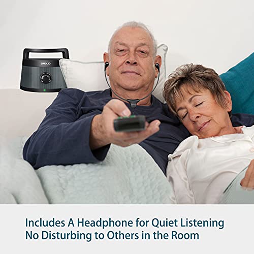 SIMOLIO Wireless Portable TV Speakers with TV Audio Listening Assistance, Voice Highlighting TV Speakers for Hard of Hearing, Seniors and Elderly, 100ft Range, Extra Headset & 2 Adapters -SM-621D - Image 5