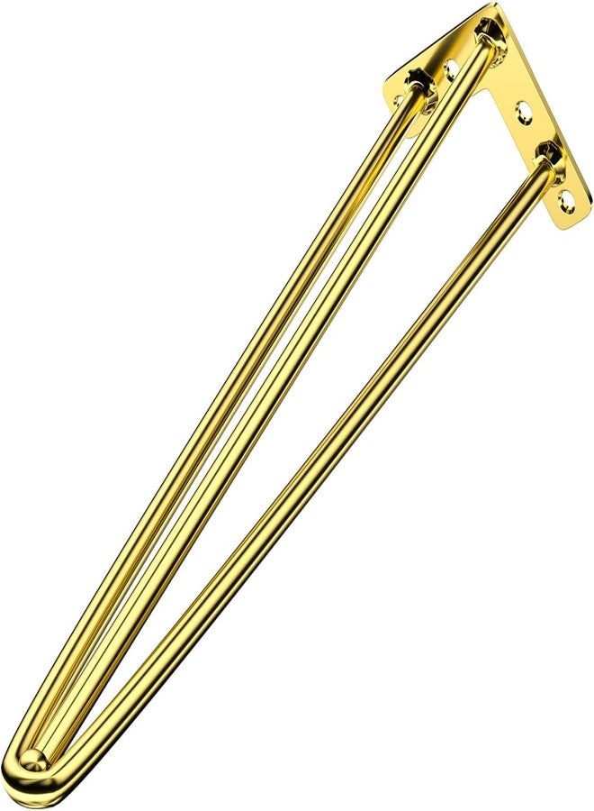 HIRVALL Heavy Duty Metal Hairpin Leg, for Sofa,Cabinet, Desk, Powdered Cotad Gold Metal Leg(3 Road,28inch) - Image 4