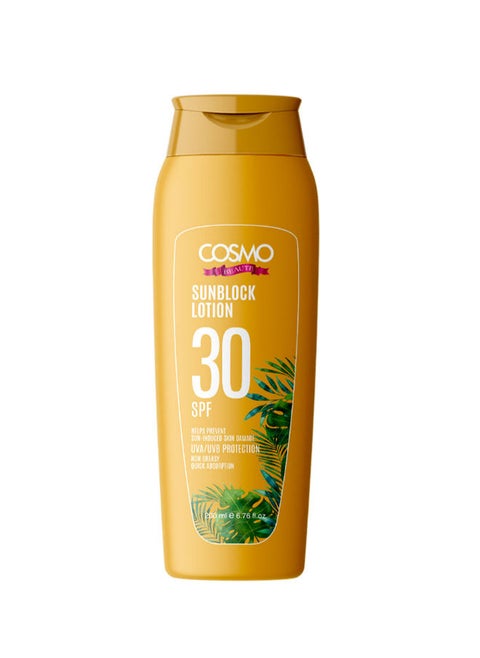 Sun Block SPF 30 Lotion UVA/UVB Protection For Unisex, 200ML