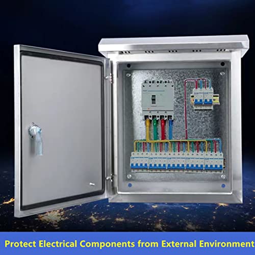 Yeaborn 304 Stainless Steel Electrical Box 20'' x 16'' x 8'' Outdoor Electrical Enclosure Box 20" H x 16" W x 8" D with Mounting Plate Weatherproof Anti-Rust and Anti-Corrosion - Image 2