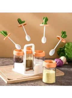 General Cactus Kitchen Season Jar Salt Tank Flavor Box Seasoning Bottle Combination Set Glass Seasoning Bottle  - Image 1
