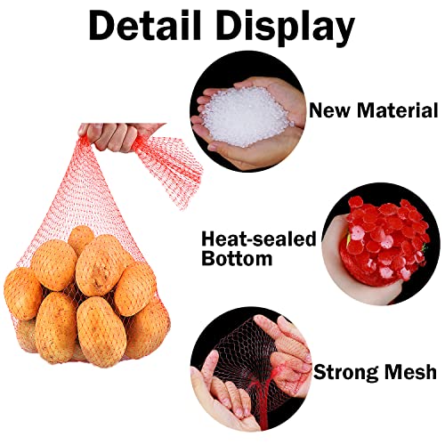 Dupiulk Reusable Produce Mesh Bags, 24 Inch Seafood Boil Bags for Crab Clam Shellfish Crawfish Cooking, Onion Potato Storage Eco-friendly Fruit Vegetable Produce Packaging Supplies Net (100Pcs-Red) - Image 3