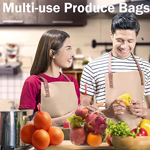 Dupiulk Reusable Produce Mesh Bags, 24 Inch Seafood Boil Bags for Crab Clam Shellfish Crawfish Cooking, Onion Potato Storage Eco-friendly Fruit Vegetable Produce Packaging Supplies Net (100Pcs-Red) - Image 4