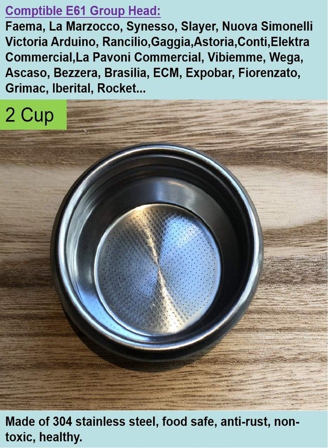 Joytata 58mm E61 Precision Filter Ridged Basket Stainless Steel Portafilter Basket Espresso Compatible 58MM Portafilter FilterBasket Double Cup Coffee Replacement - Image 5