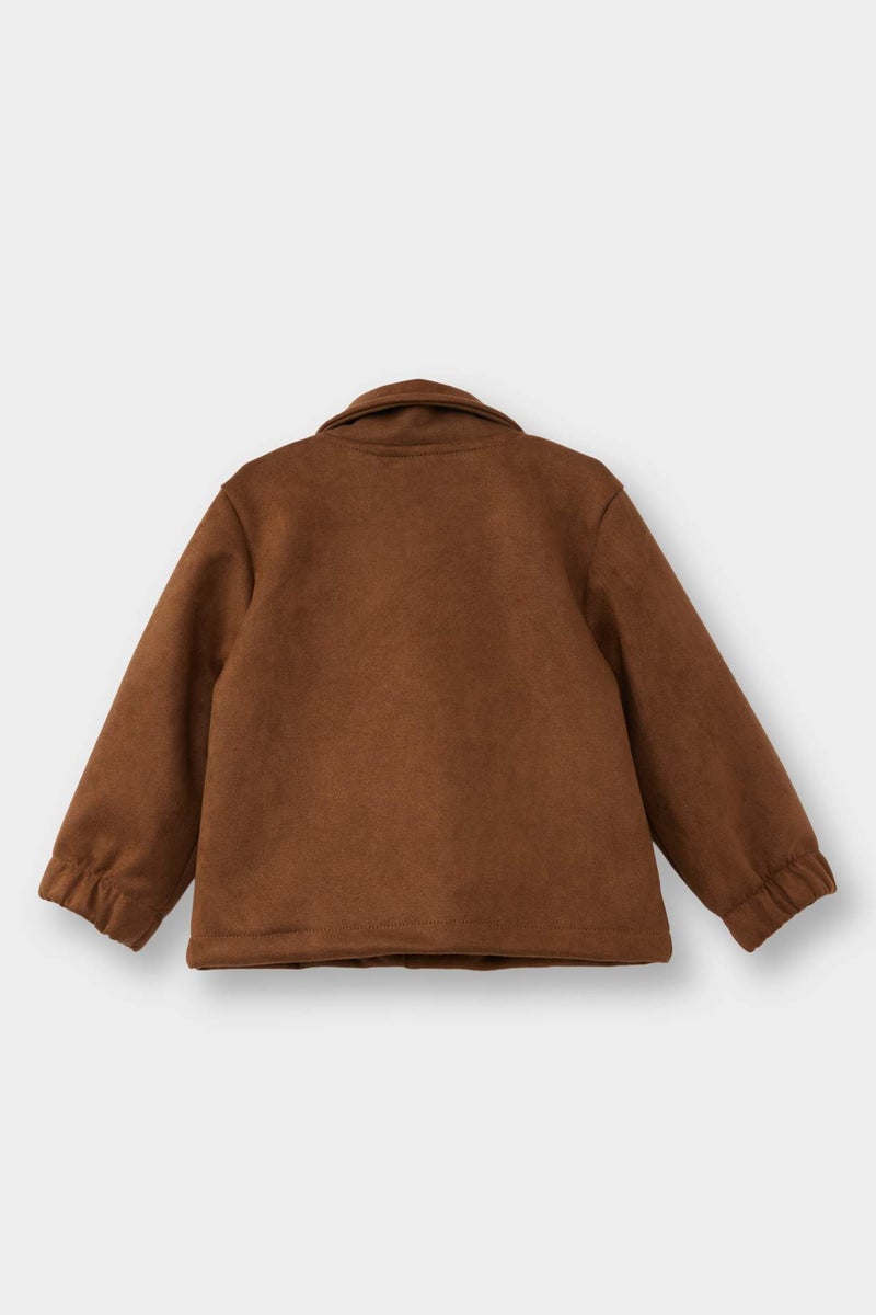 DeFacto Baby Girl Shirt Collar Suede Jacket - Image 3