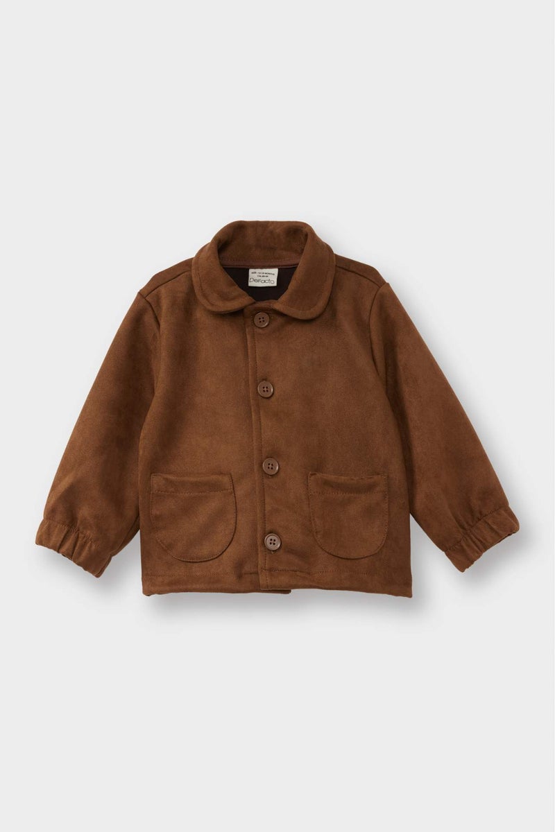 DeFacto Baby Girl Shirt Collar Suede Jacket - Image 1