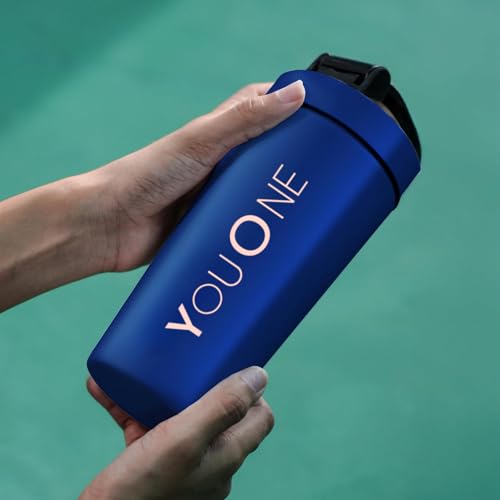 YOUONE Stainless Steel Shaker Bottles For Gym - 100% Leakproof Guarantee, Ideal For Protein, Pre Workout, Bcaas & Water Bpa Free Material (Red) (Blue) - Image 4