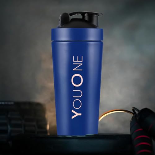 YOUONE Stainless Steel Shaker Bottles For Gym - 100% Leakproof Guarantee, Ideal For Protein, Pre Workout, Bcaas & Water Bpa Free Material (Red) (Blue) - Image 5