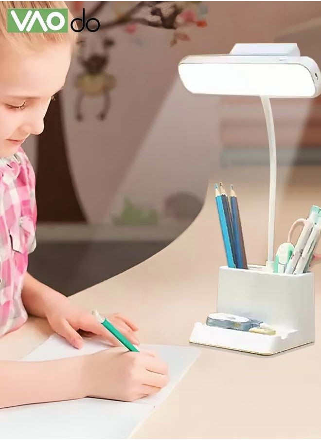 VAOdo - LED Desk Lamp Head Is Detachable Position of The Lamp Head Can be Adjusted 80° with a Pen Holder Office Table Lamp - Image 1