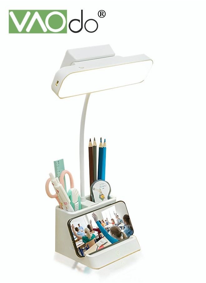 VAOdo - LED Desk Lamp Head Is Detachable Position of The Lamp Head Can be Adjusted 80° with a Pen Holder Office Table Lamp - Image 1