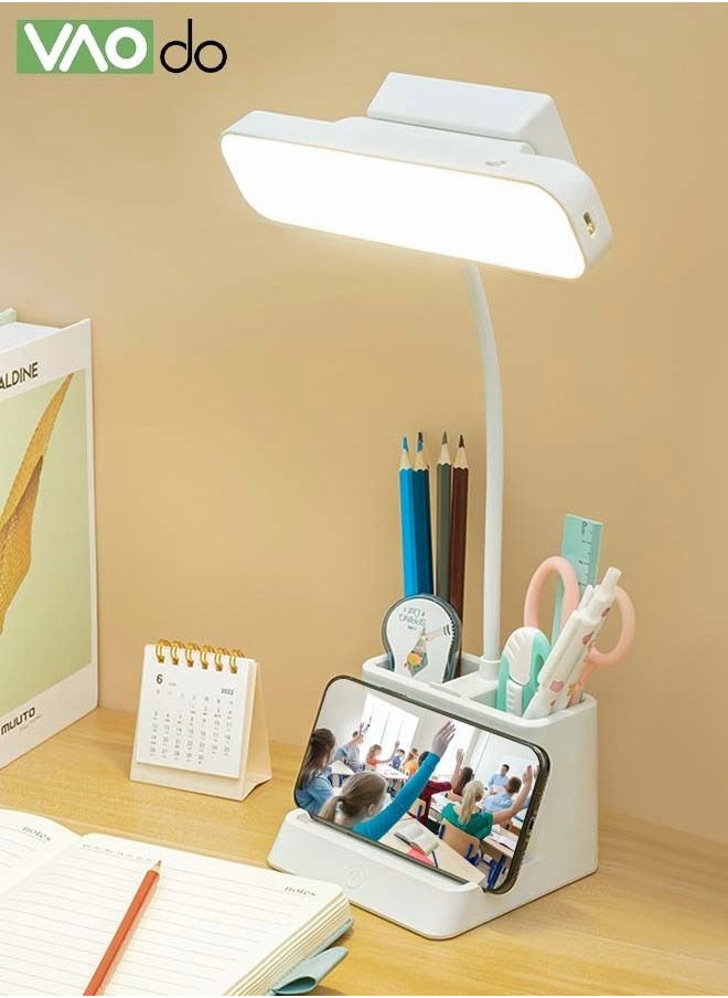 VAOdo - LED Desk Lamp Head Is Detachable Position of The Lamp Head Can be Adjusted 80° with a Pen Holder Office Table Lamp - Image 1