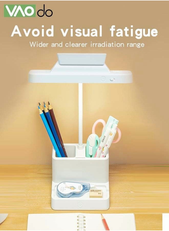VAOdo - LED Desk Lamp Head Is Detachable Position of The Lamp Head Can be Adjusted 80° with a Pen Holder Office Table Lamp - Image 1