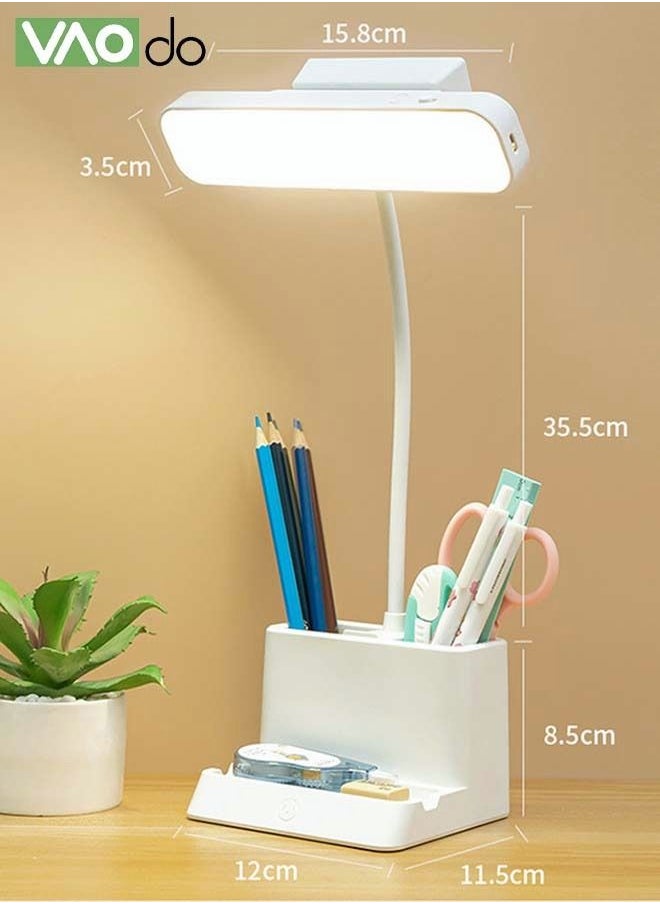 VAOdo - LED Desk Lamp Head Is Detachable Position of The Lamp Head Can be Adjusted 80° with a Pen Holder Office Table Lamp - Image 1