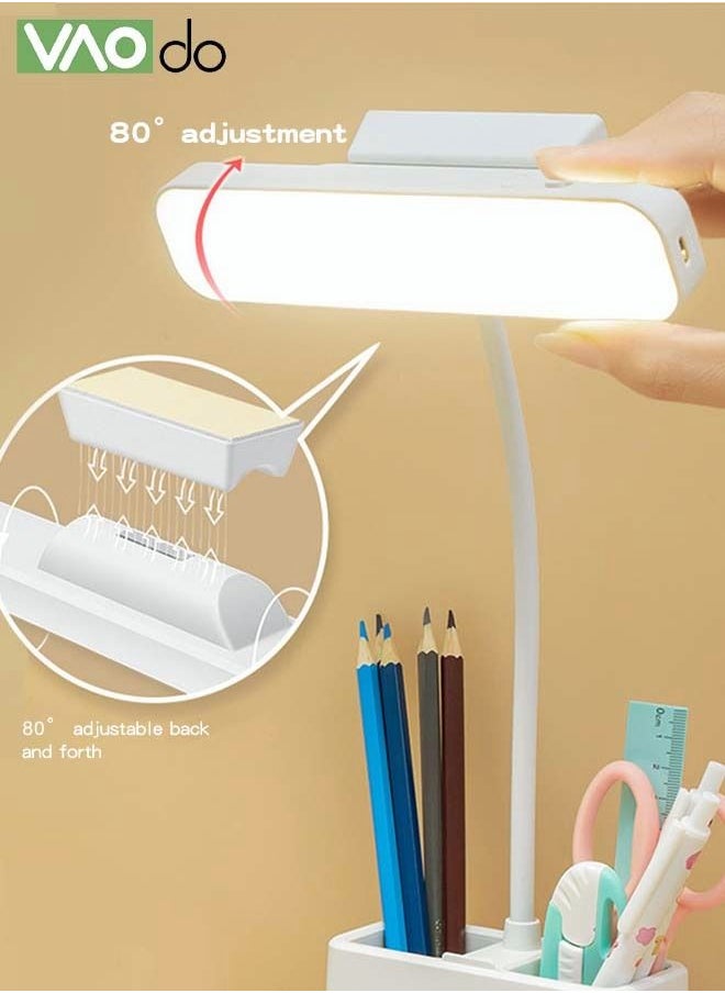 VAOdo - LED Desk Lamp Head Is Detachable Position of The Lamp Head Can be Adjusted 80° with a Pen Holder Office Table Lamp - Image 1