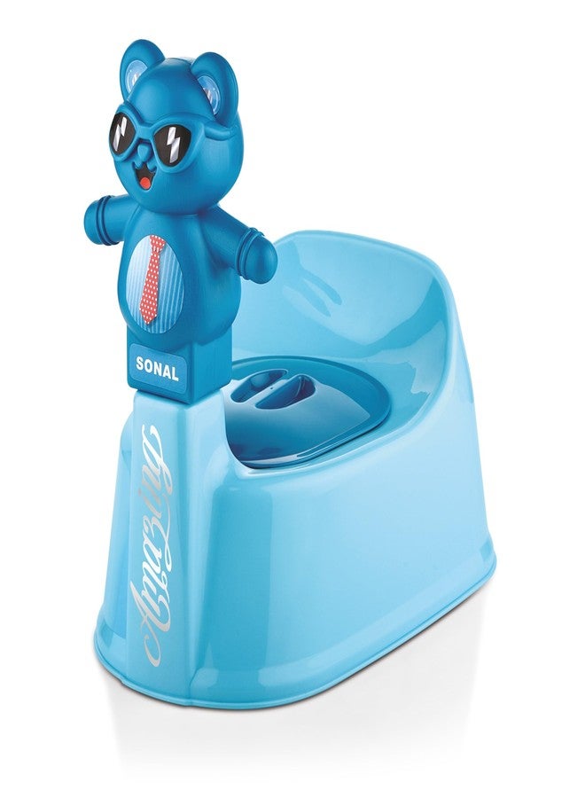 SONAL - PANDA (Small Size) Baby Potty Training Toilet seat without Removable Tray, Lid For Boy And KIds (Age 6-12 Mths) Potty Seat/Potty Box. (Blue) - Image 1