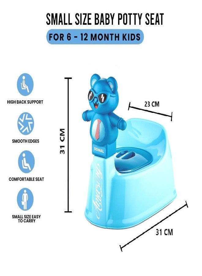 SONAL - PANDA (Small Size) Baby Potty Training Toilet seat without Removable Tray, Lid For Boy And KIds (Age 6-12 Mths) Potty Seat/Potty Box. (Blue) - Image 2