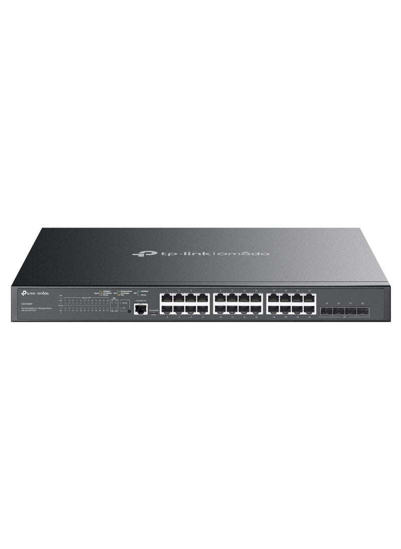 Tp-link Tl - TP-Link TL-SG3428MP | 24 Port Gigabit L2+ Managed PoE Switch | 24 PoE+ Port @384W, 4 x SFP Slots | PoE Auto Recovery | Omada SDN Integrated| IPv6 | Static Routing | Limited Lifetime Protection - Image 1