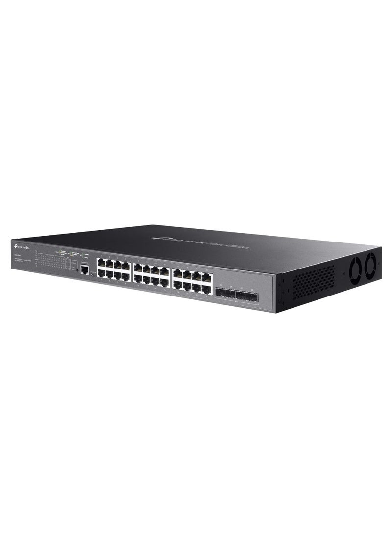 Tp-link Tl - TP-Link TL-SG3428MP | 24 Port Gigabit L2+ Managed PoE Switch | 24 PoE+ Port @384W, 4 x SFP Slots | PoE Auto Recovery | Omada SDN Integrated| IPv6 | Static Routing | Limited Lifetime Protection - Image 1