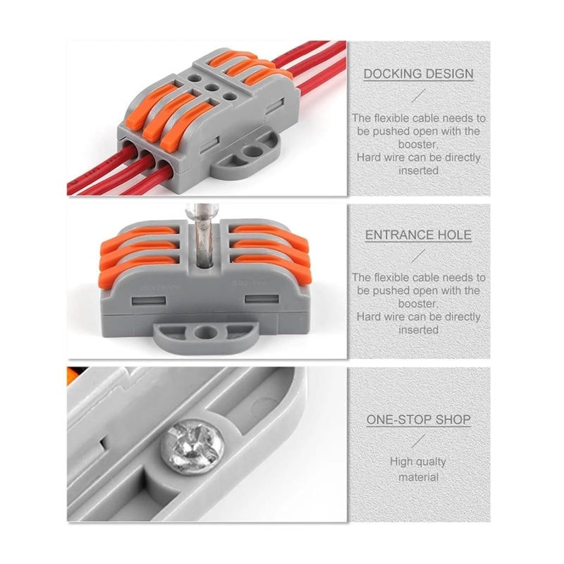 Universal Compact Wiring Terminal Block with Fix Hole 22G 12 2PCS for Home Electrical Docking - Image 5