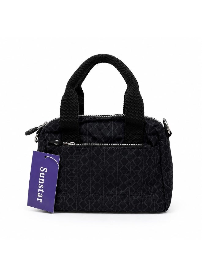 SUNSTAR Elegant Black Geometric Mini Handbag for Women - Image 1