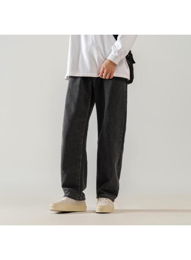 Dingfengbaoluo Men's Spring And Summer Loose And Breathable Straight-leg Casual Jeans For Men 808 Black Gray 3XL - Image 4