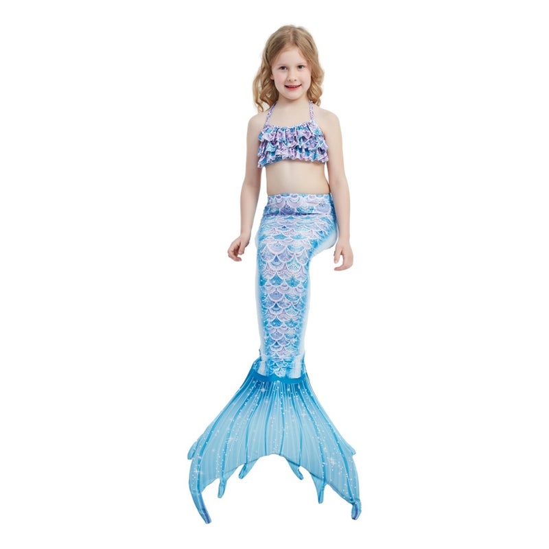 Kids Mermaid Swimsuit 3-Piece Set - Image 4