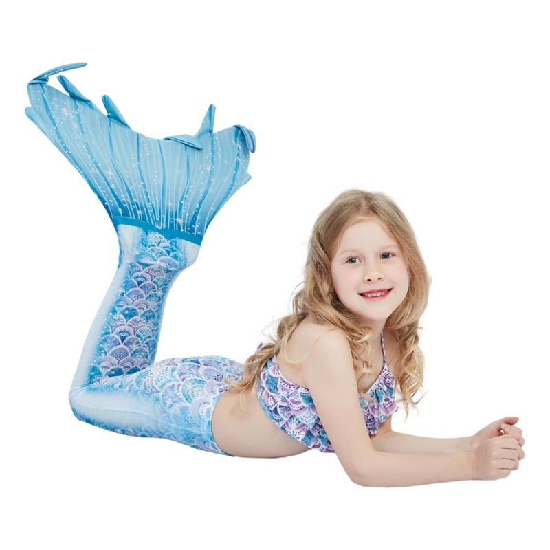Kids Mermaid Swimsuit 3-Piece Set - Image 3