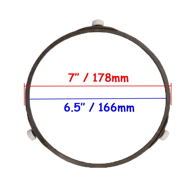 Wafjamf 7'' Microwave Turntable Ring Microwave Oven Tray Rotating Roller Support Ring Microwave Glass Plate Tray Wheel Ring Roller Height:0.6'' - (Small 2 Pcs) - Image 3