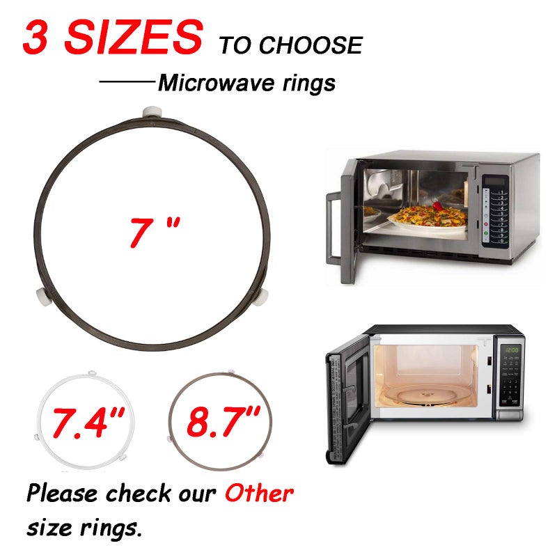 Wafjamf 7'' Microwave Turntable Ring Microwave Oven Tray Rotating Roller Support Ring Microwave Glass Plate Tray Wheel Ring Roller Height:0.6'' - (Small 2 Pcs) - Image 5