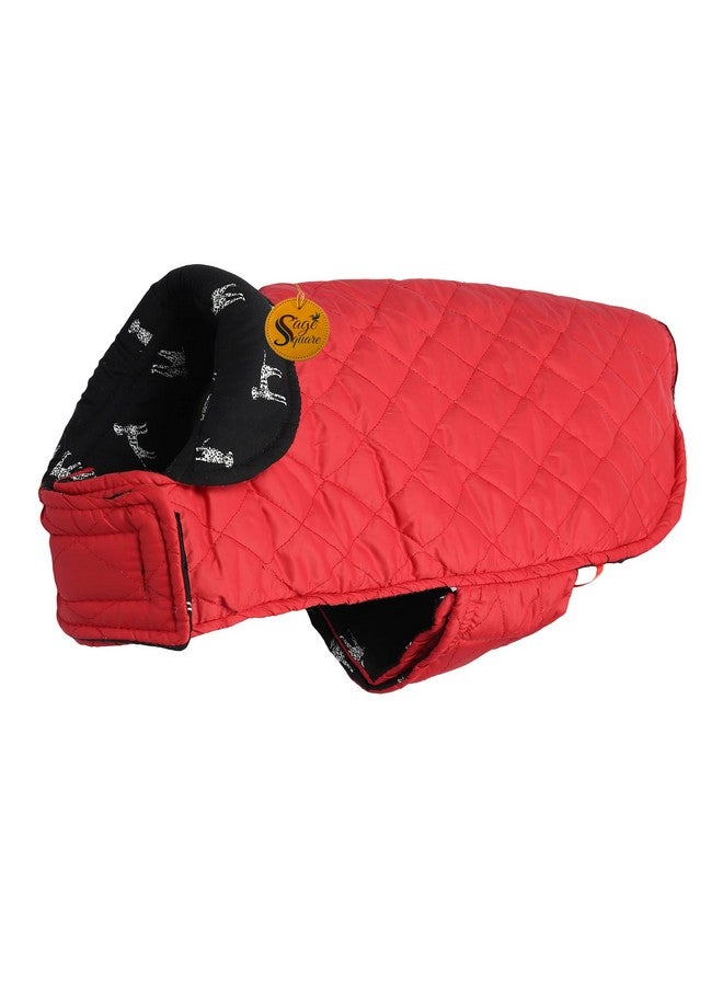 Sage Square 2 In 1 Premium Reversible Double Side Dog Coat, Ultra Warm Windproof Winter, Thicker Fleece Jacket For Cold Weather (Black And Red) (Small) (12 Inches) - Image 5