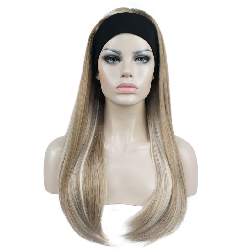 Aimole Long Straight 34 Womens Wigs Hair Piece Synthetic Hair with Black Headband H16613