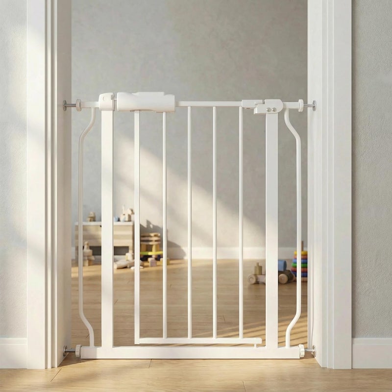 Narrow Baby Gate 24429 Inch Wide Stairs Tension Pet Dog Gates Indoor for Doorways No Drilling Pressure Mounted Metal Pet Gates for Kids