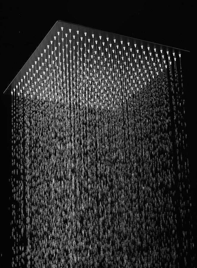 BWE رأس دش مطري BWE ضغط عالي أسود 16 بوصة مربع من الفولاذ المقاوم للصدأ 304 مع اتصال 1/2 لتركيب السقف أو الجدار في الحمام - Image 3