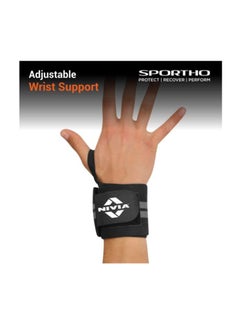 Nivia Weight Lifting Wrist Support | Free Size - Adjustable with Velcro & Thumb Loop Strap | Material - Cotton Blend | Pain Relief, Gym, Sports, Exercise, Workout, Cycling  - Image 2