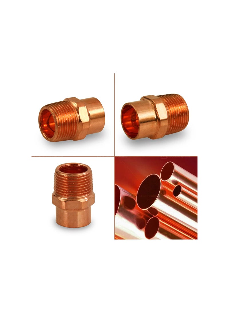SUPPLYGIANT Supply Giant DDNA0034-5 Male Adapter Fitting Sweat x MIP Connections, 3/4, Copper - Image 3