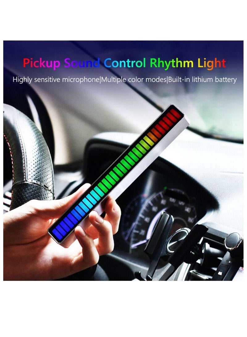 DIGI CORE RGB Sound Control Light Bar, Wireless Sound Activated Rhythm Light Bar, 32-Bit Rechargeable Colorful Music Level Voice-Activated Ambient Led Light Bar for Car, Gaming Room, Party, DJ, Desktop - Image 3