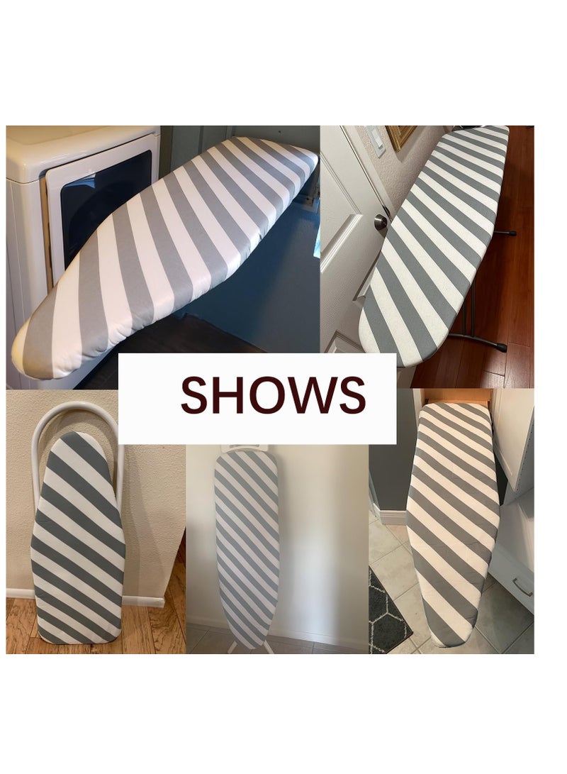 SheeChung SheeChung 48x15 Ironing Board Cover and Pad - with Elasticized Edges and 3 Connecting Straps,Premium Heavy Duty 3-Layer Silicone Coated Cover,Heat Reflective, Scorch Resistant  - Image 5