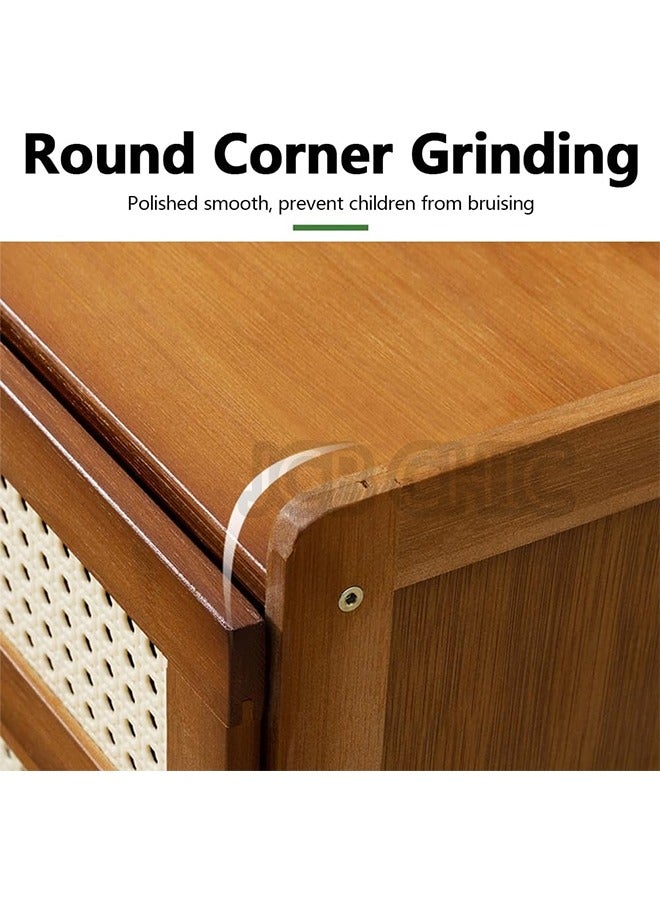 JCB CHIC Modern Bamboo Nightstand, Night Stand with 3 Drawer, Elegant Bedside Table End Table Side Table Nightstand for Bedroom Living Room Storage - Image 4