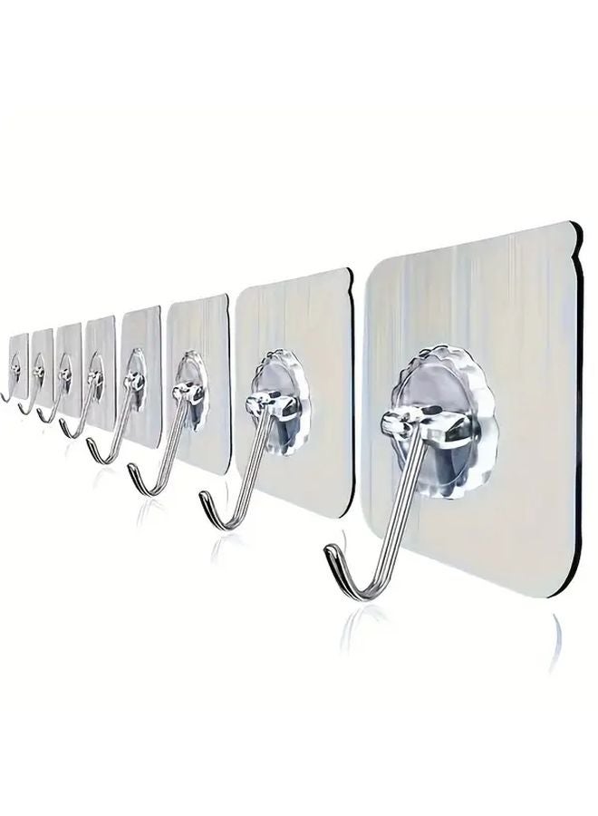 25PCS Waterproof Wall Hooks Strong Adhesive No Drilling Organizer Rack For Tiles - Image 2