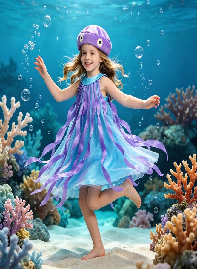 AGCOAH Children Animal Costume Ocean Animal Cute Jellyfish Costume Set M-5-6Y - Image 5