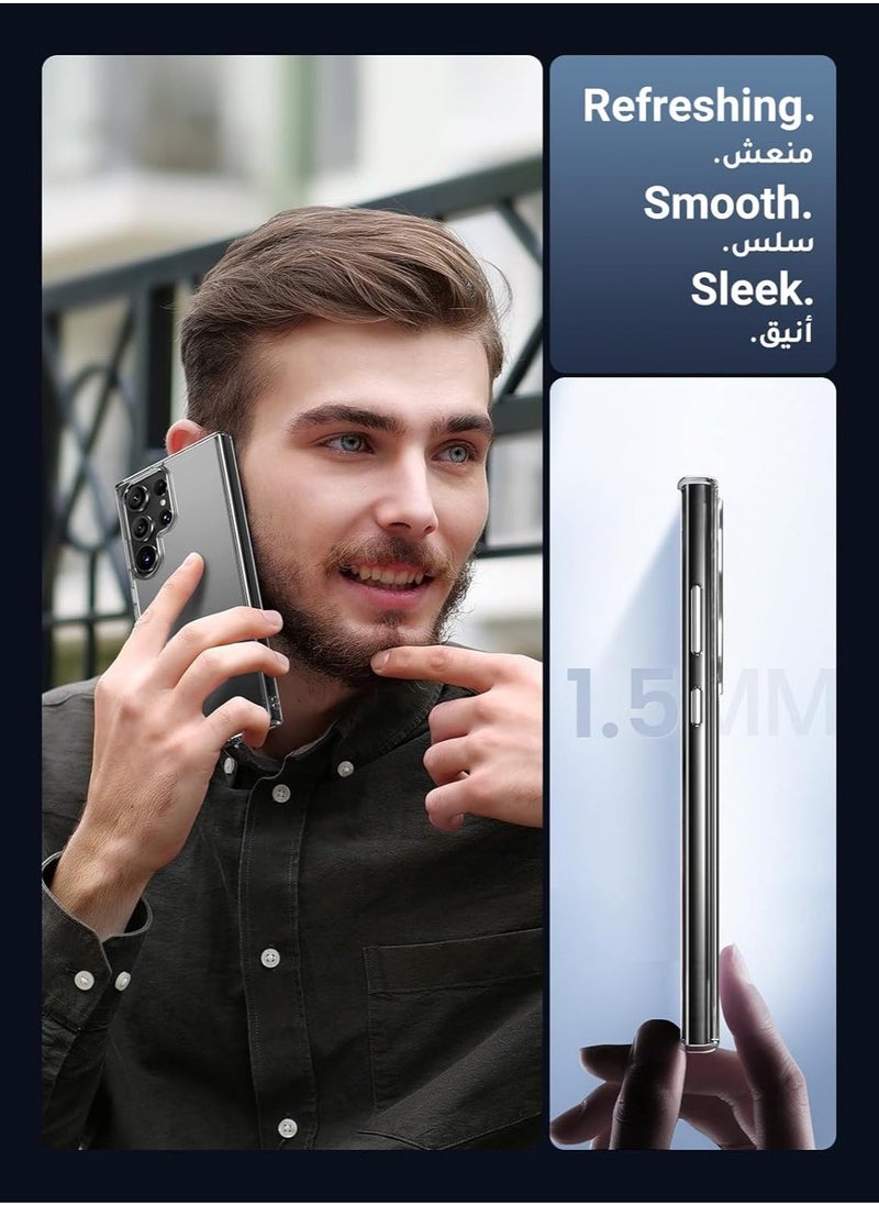 Raxoom ELTRAZONE Clear Soft TPU Case for Samsung S24 Ultra â€“ Slim, Shockproof, Yellowing-Resistant, Anti-Fingerprint Protection - Image 2