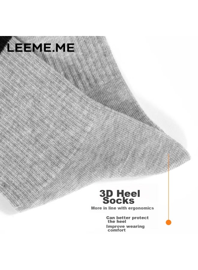Leeme.me Li Mi جوارب رجالية، جوارب ربيعية، جوارب مقاومة للروائح، جوارب رجالية، جوارب منتصف الساق مخططة قابلة للتنفس - Image 4