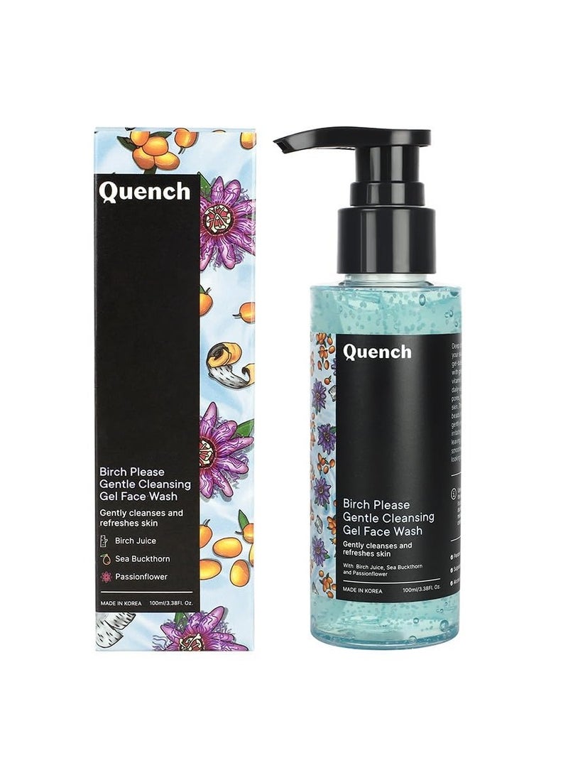 Quench Gentle Cleansing Gel Face Wash with Salicylic Acid & Birch Juice Enzymes | Gently Exfoliates with Biodegradable Beads for Smooth, Clear Skin | Brightens & Hydrates Skin | Made in Korea (100ml) - Image 1